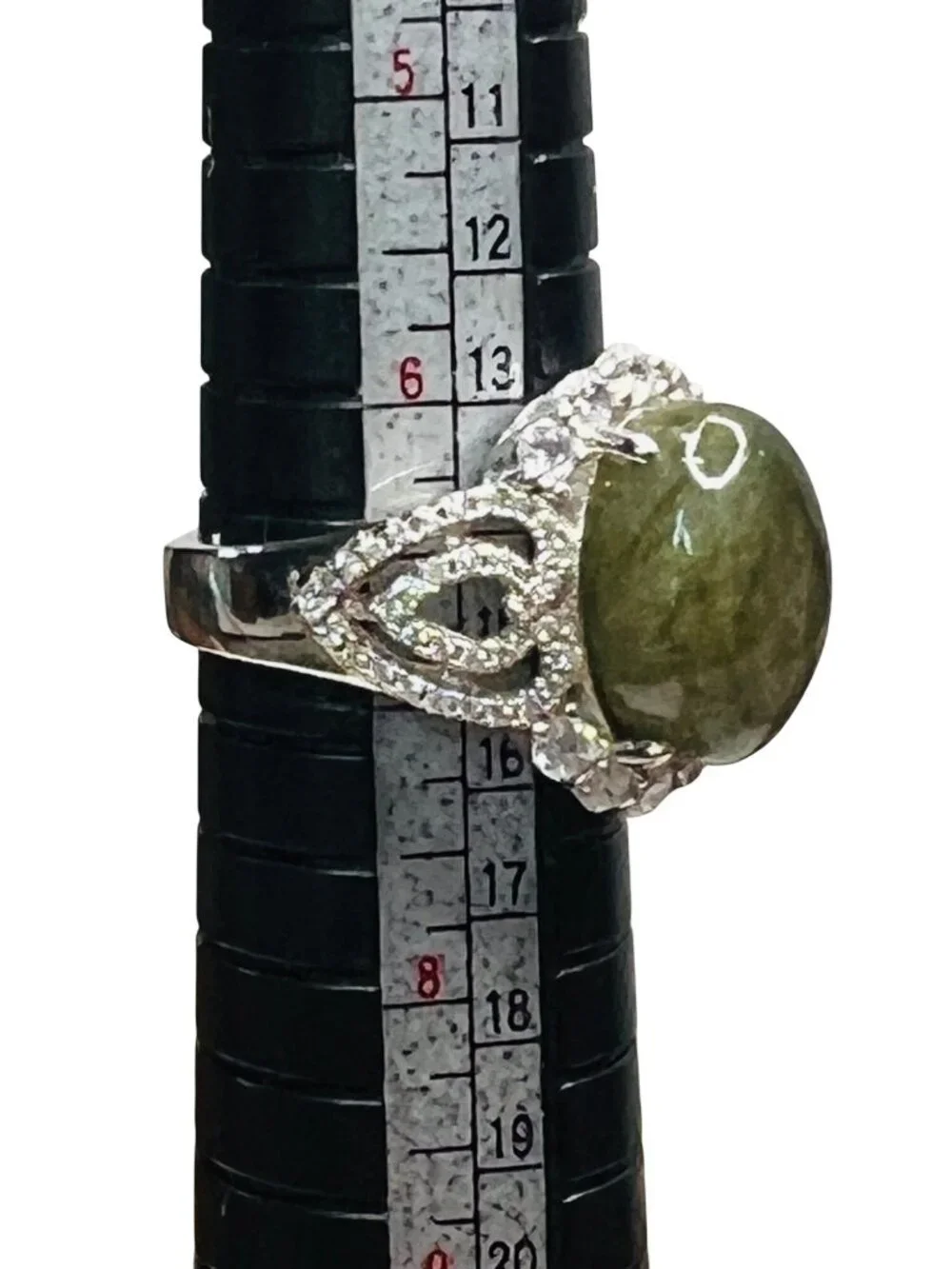 Genuine Labradorite stone on a 925 sterling silver band, size 7